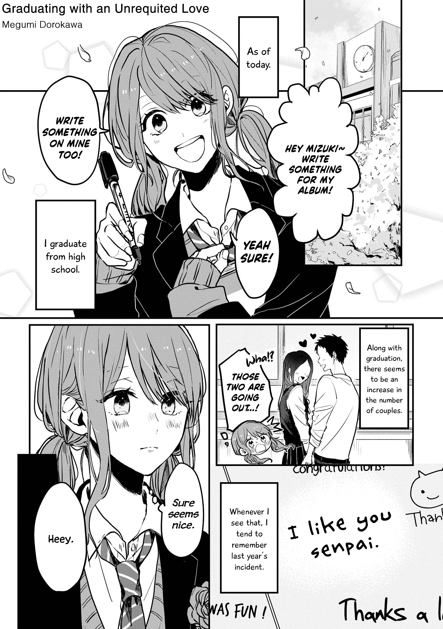 "Touto Sugite Yome na ~a~a~a~a~a~a i!!" 4P Short Stories Graduating with an unrequited love [by Megumi Dorokawa] 第1页