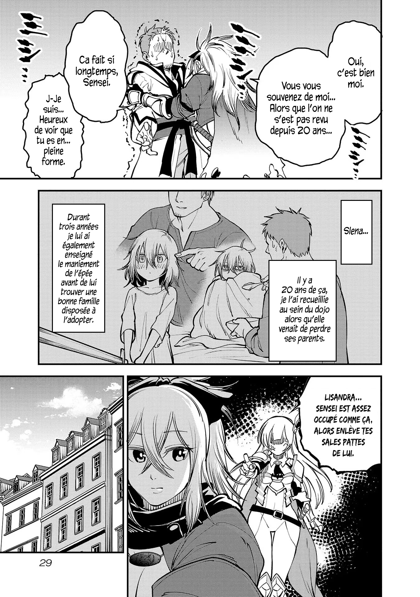 Katainaka no Ossan, Kensei ni Naru ~Tada no Inaka no Kenjutsu Shihan Datta noni, Taisei Shita Deshi-tachi ga Ore wo Hottekurenai Ken~ Un homme d'âge mûr et deux belles femmes. 第31页