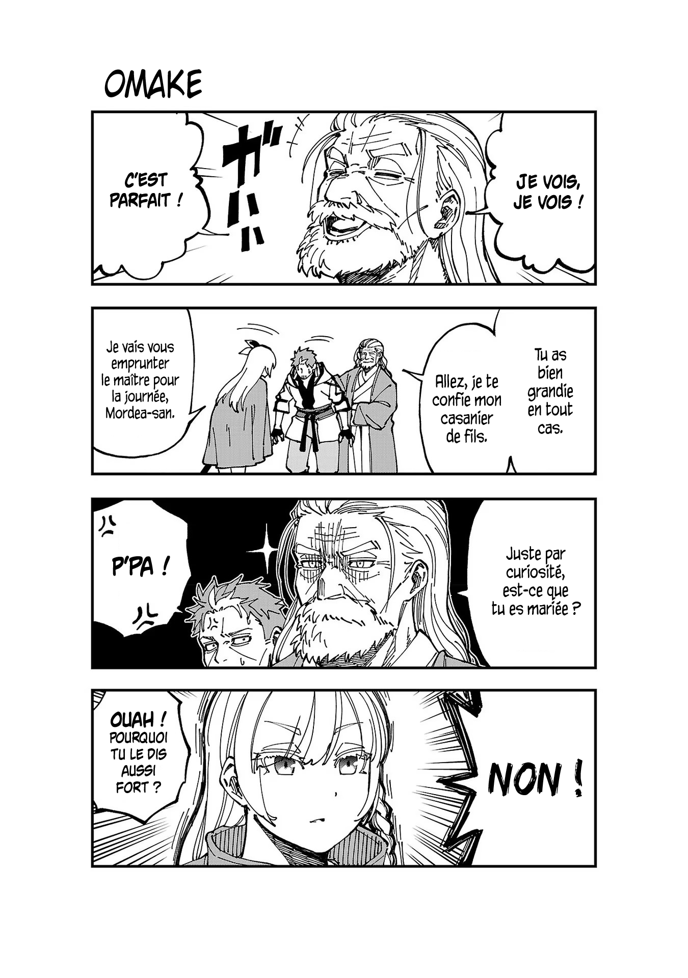 Katainaka no Ossan, Kensei ni Naru ~Tada no Inaka no Kenjutsu Shihan Datta noni, Taisei Shita Deshi-tachi ga Ore wo Hottekurenai Ken~ Un homme d'âge mûr et deux belles femmes. 第40页