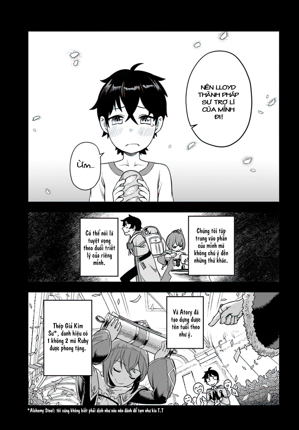 Ore Igai Dare mo Saishu Dekinai Sozai na no ni "Sozai Saishuritsu ga Hikui" to Pawahara suru Osananajimi Renkinjutsushi to Zetsuen shita Senzoku Madoushi, Henkyou no Machi de Slow Life wo Okuritai. Thiên tài giả kim và trợ lí vô dụng 第19页